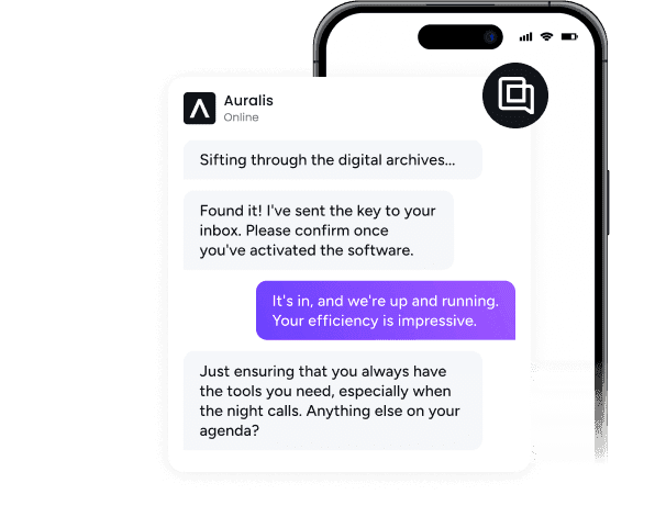 Auralis AI chat assistant resolving a customer conversation inside Gorgias on mobile