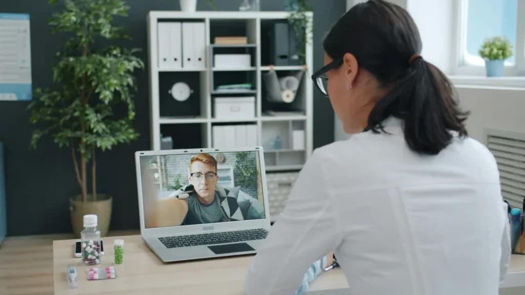 Online health platforms customer testimonial backdrop
