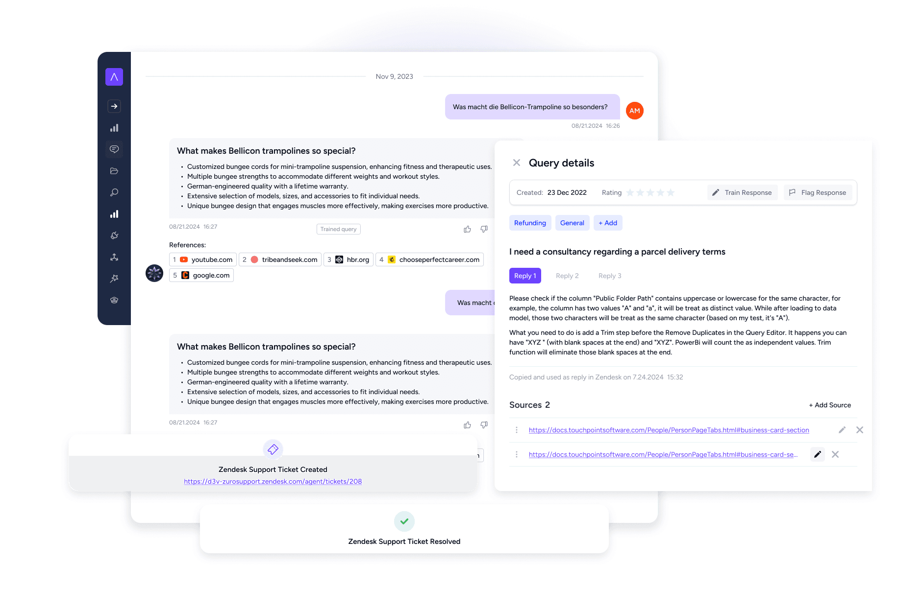 Auralis AI-enhanced ticket management view