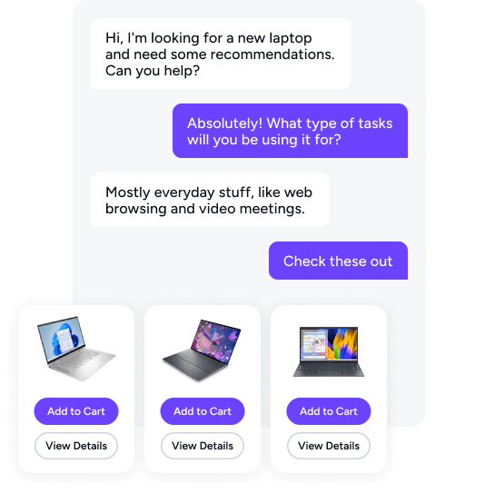 AI conversations that drive ecommerce checkouts