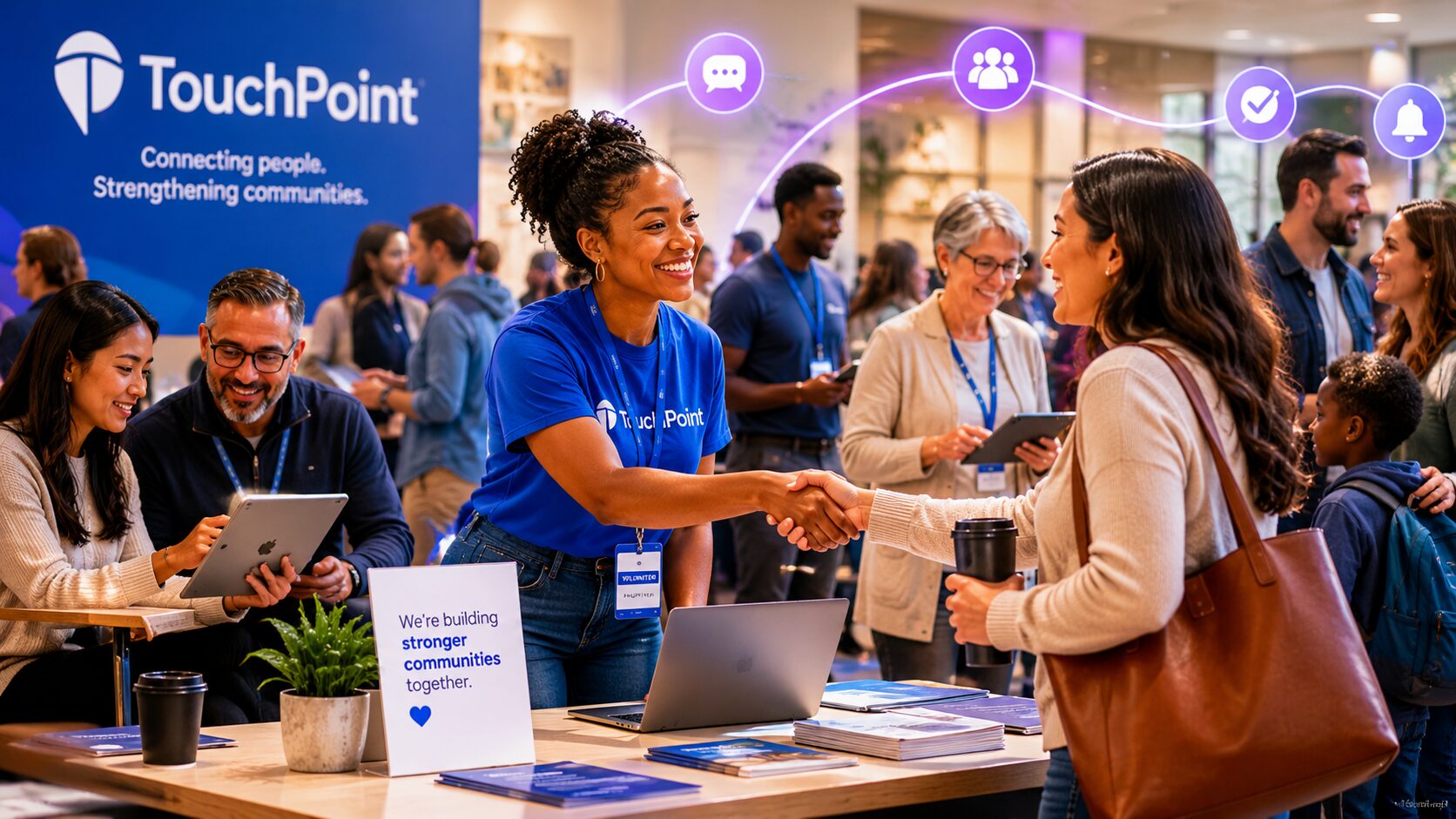 TouchPoint Software team connecting with customers at a community event powered by Auralis AI